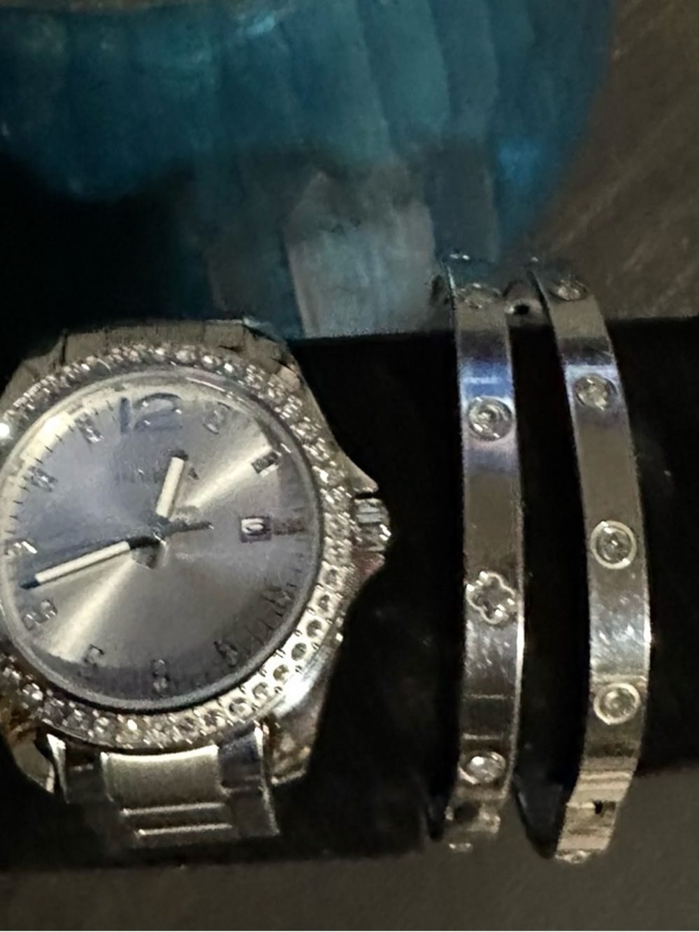Invicta Silver-Tone Womens Watch with Crystal Bezel and Matching Silver Bracelet - Picture 7 of 9